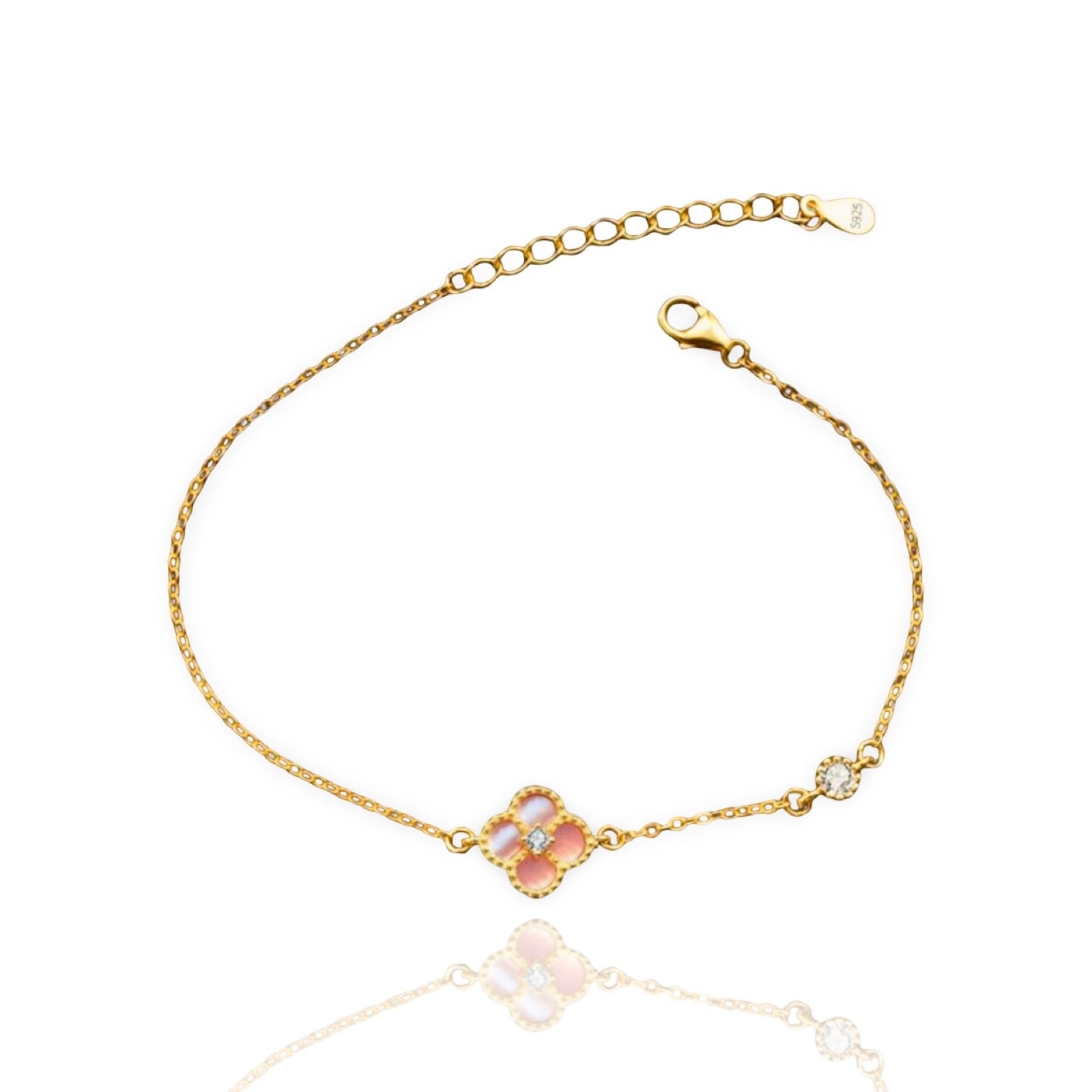 Armband met één klavertje | 925 sterling zilver