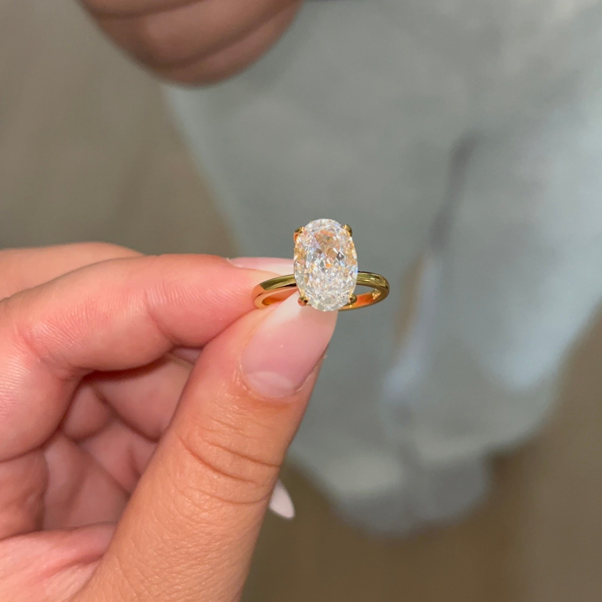 Ovale diamanten ring | 925 sterling zilver