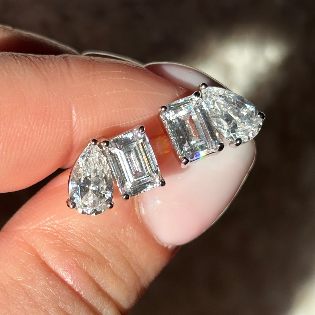 Toi et Moi Earrings | 925 Sterling Silver