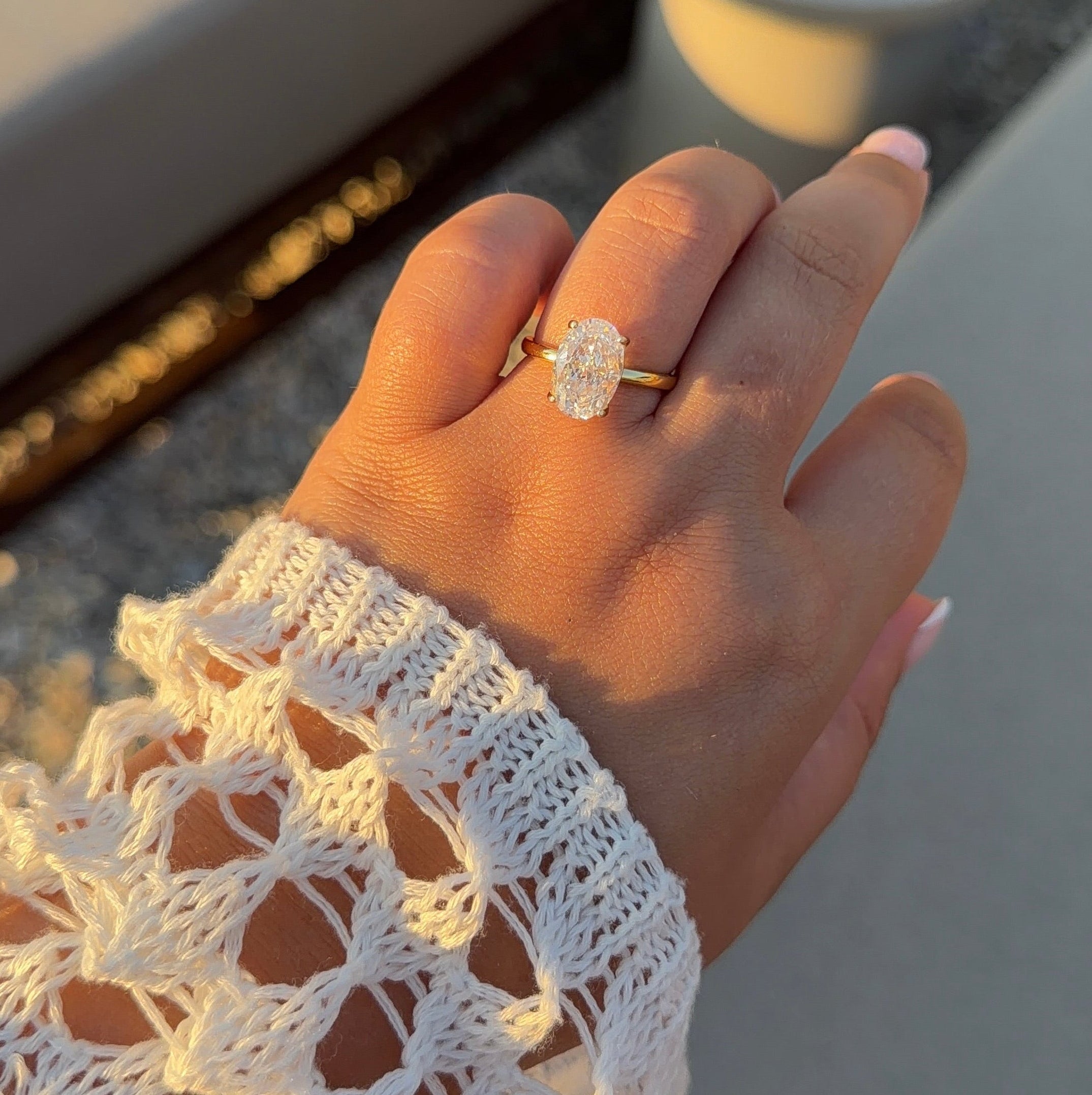 Ovale diamanten ring | 925 sterling zilver