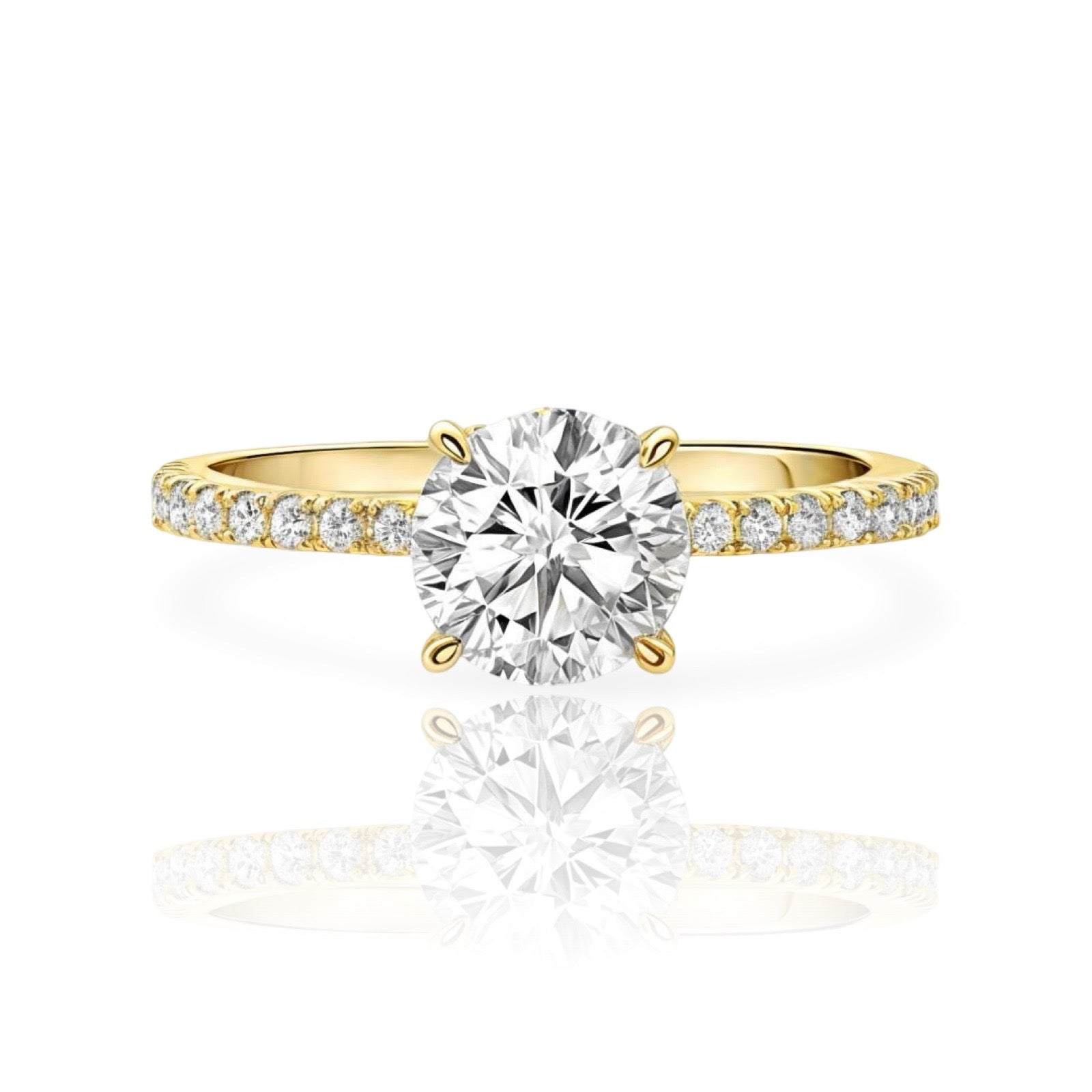 Round Diamond Ring | 925 Sterling Silver