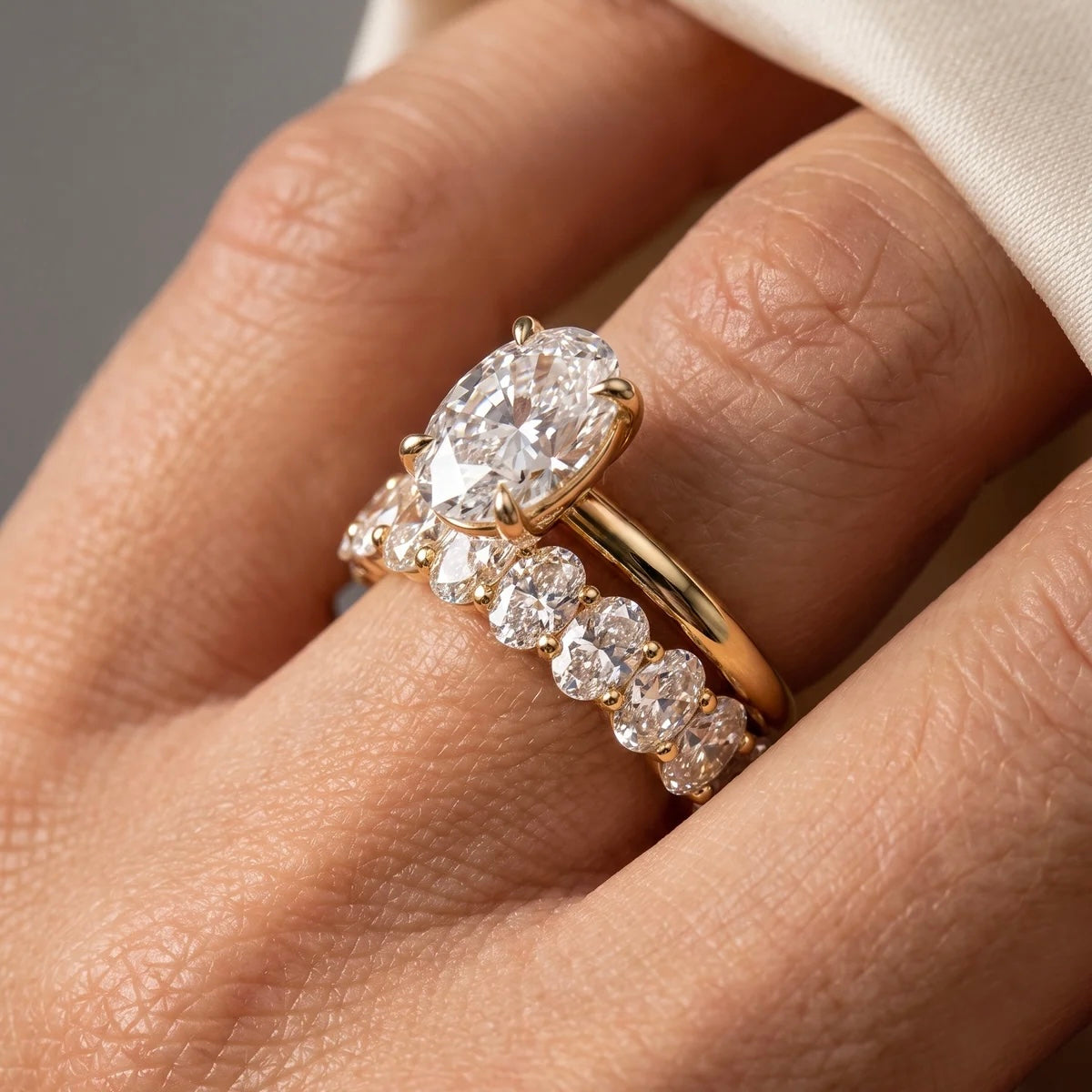 Ovale diamanten ring | 925 sterling zilver