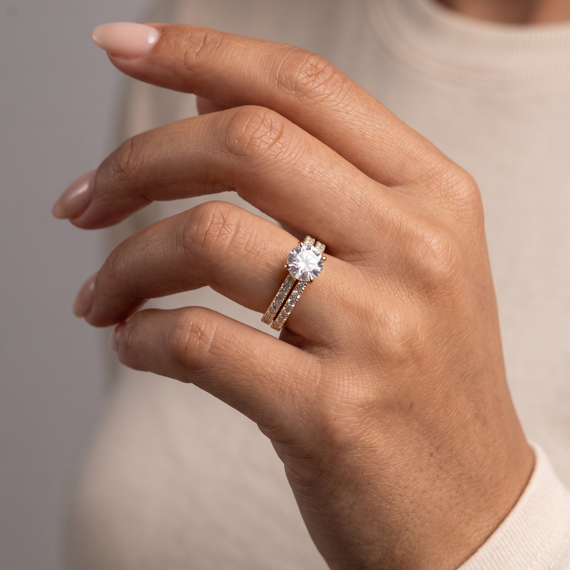 Ronde diamanten ring | 925 sterling zilver