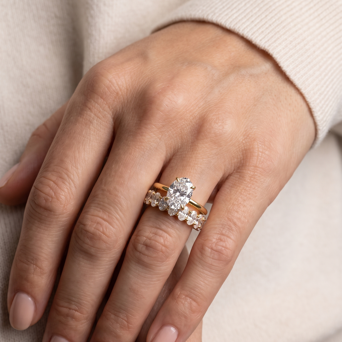 Ovale diamanten ring | 925 sterling zilver