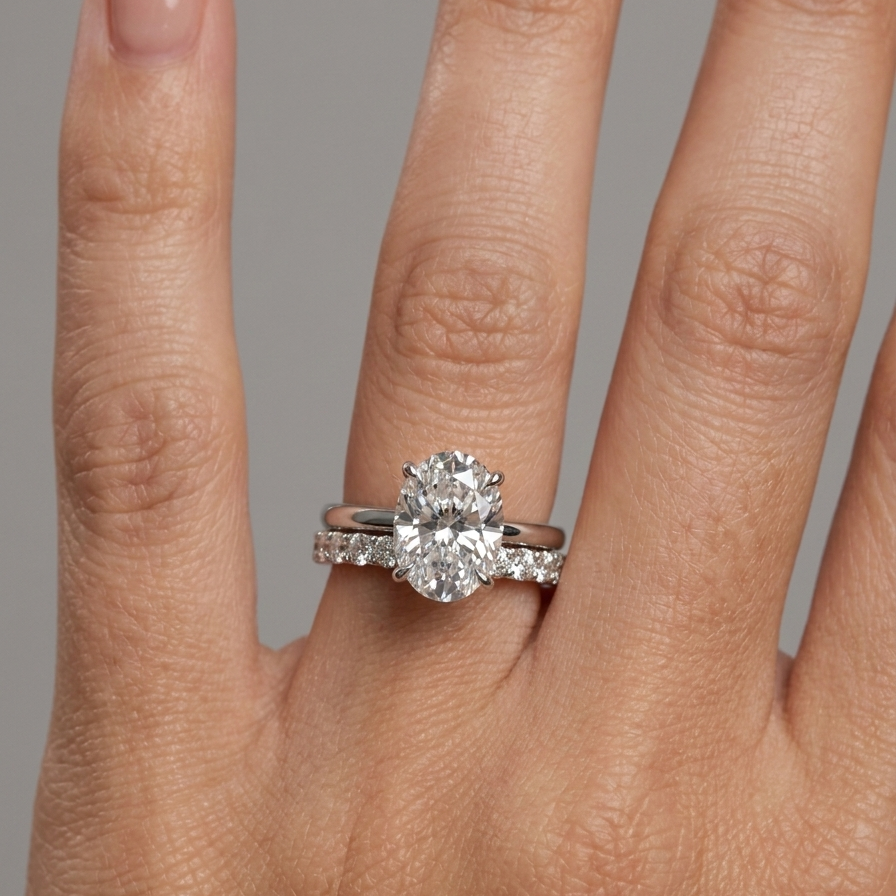 Ovale diamanten ring | 925 sterling zilver