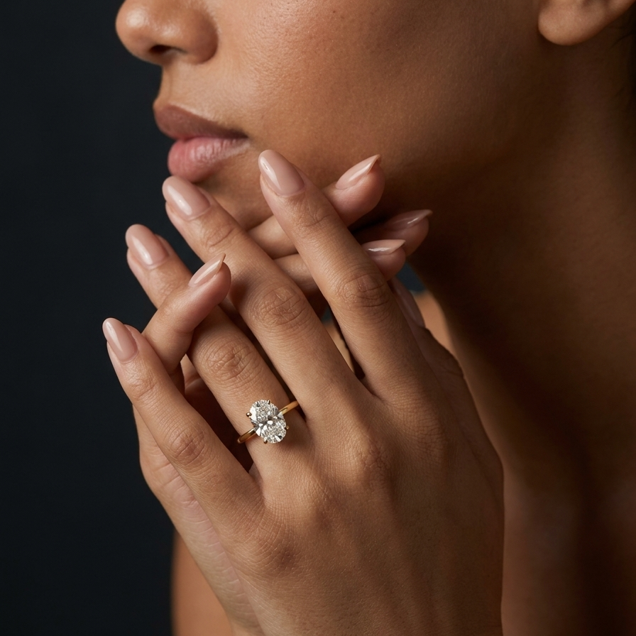 Ovale diamanten ring | 925 sterling zilver