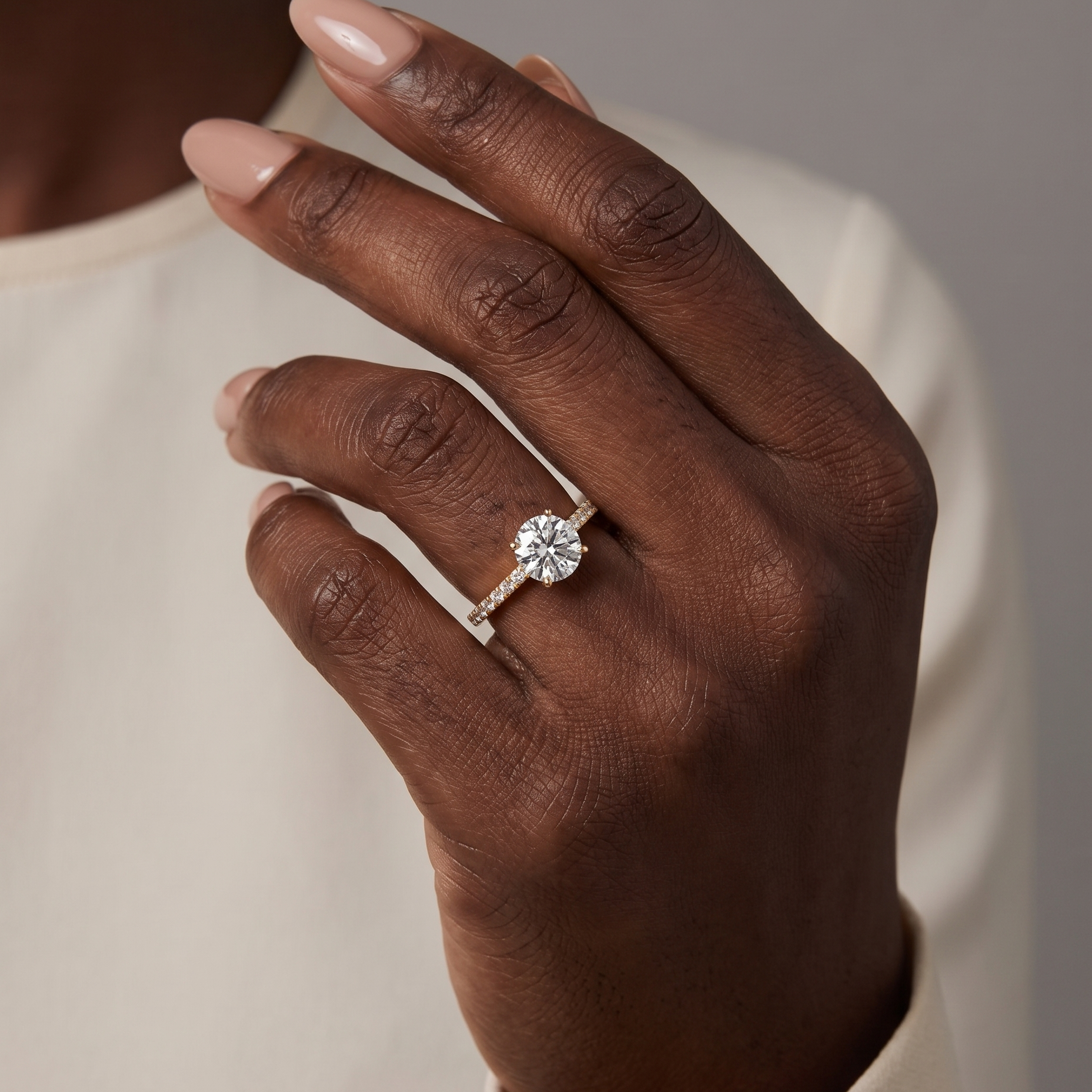 Ronde diamanten ring | 925 sterling zilver