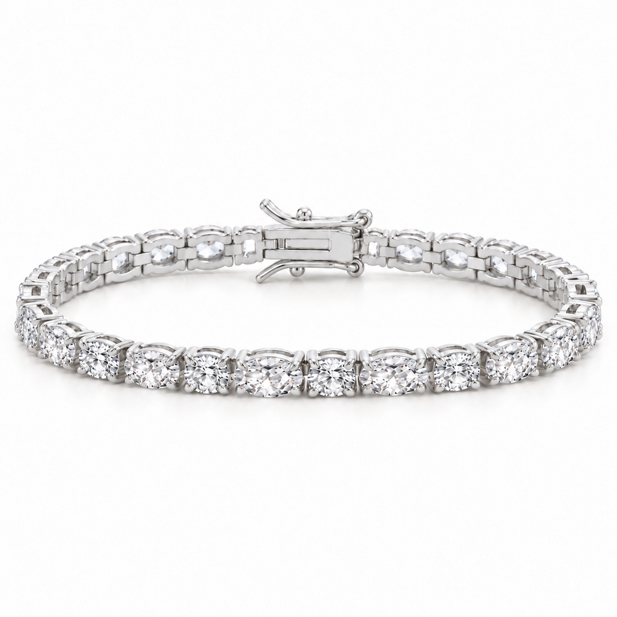 Alara Bracelet in Silver met ovale en ronde zirconia stenen