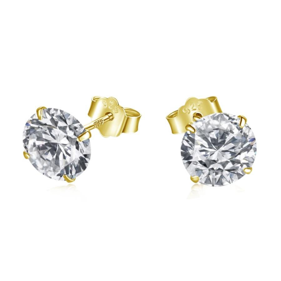 Aurelia Stud Earrings in Gold - 925 Sterling Silver angled view