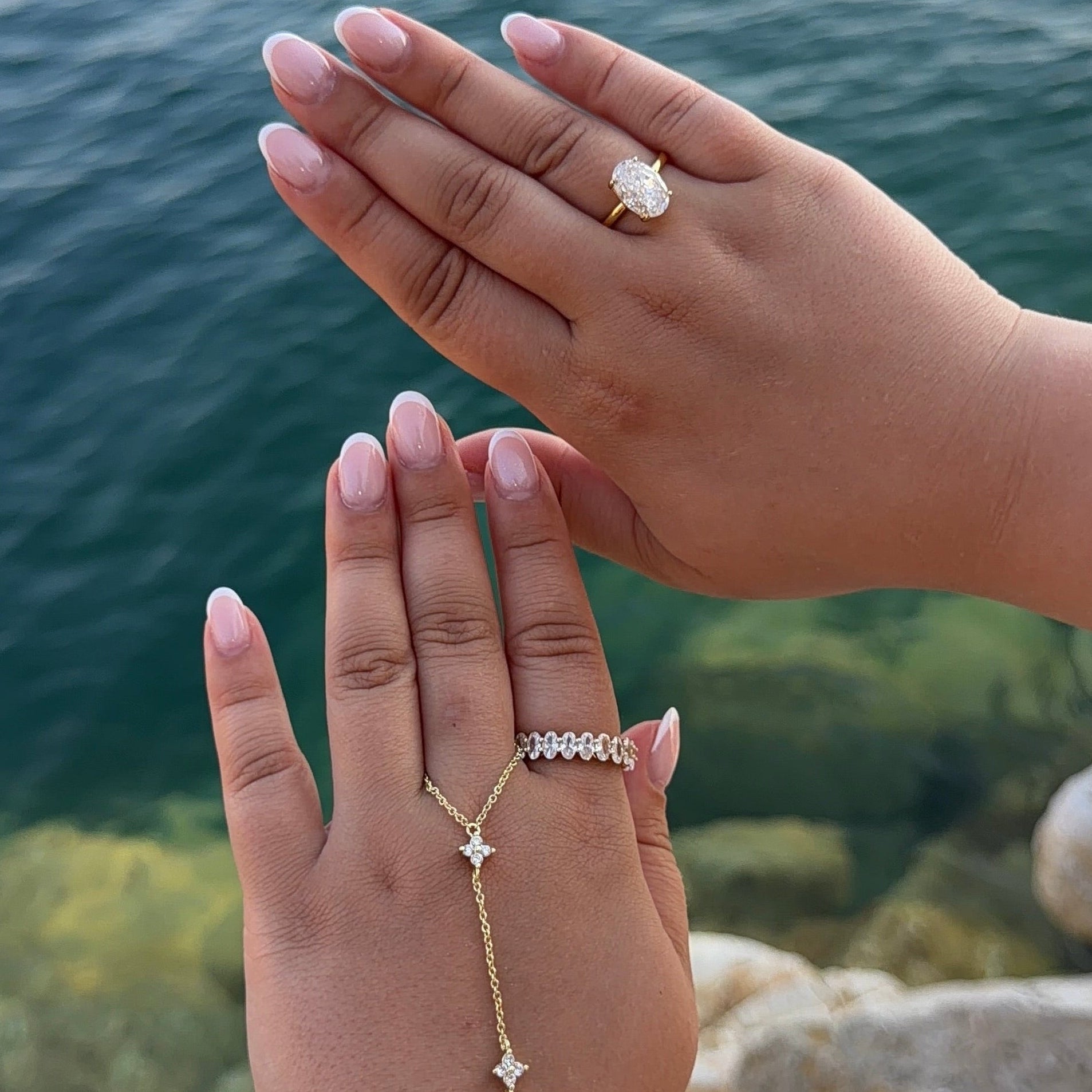 Ovale diamanten ring | 925 sterling zilver