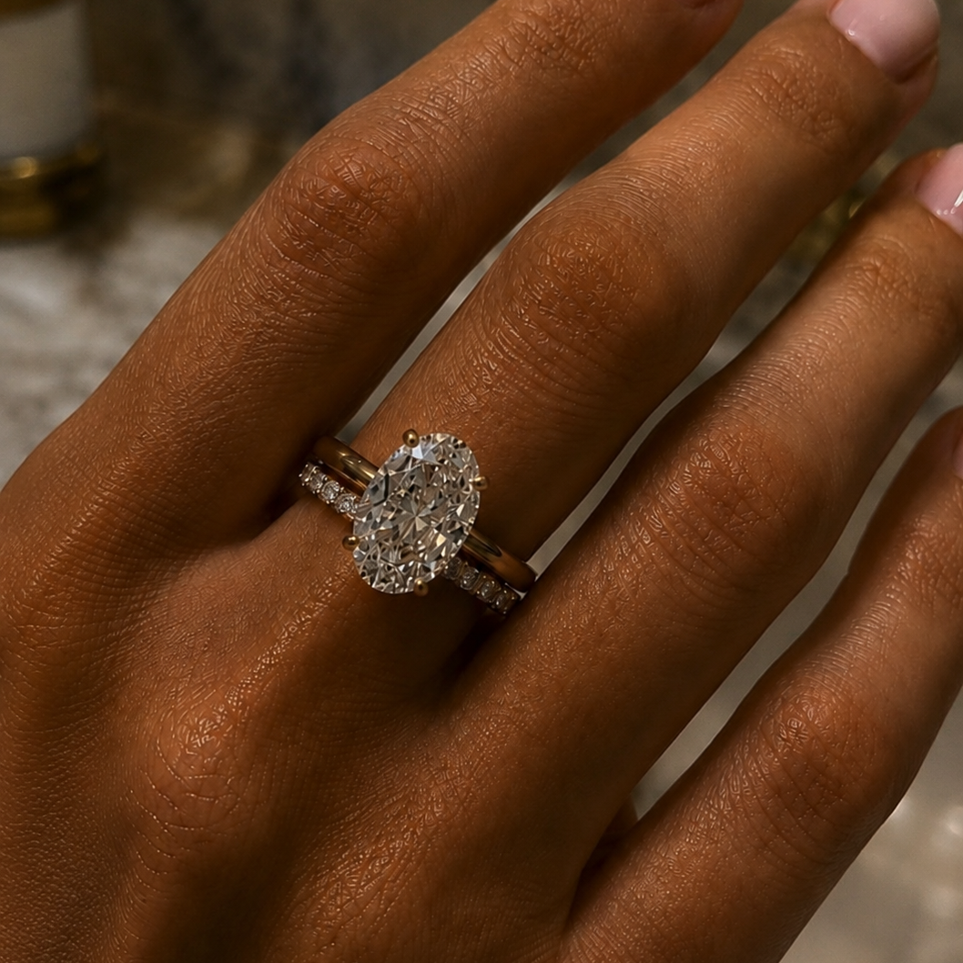 Ovale diamanten ring | 925 sterling zilver