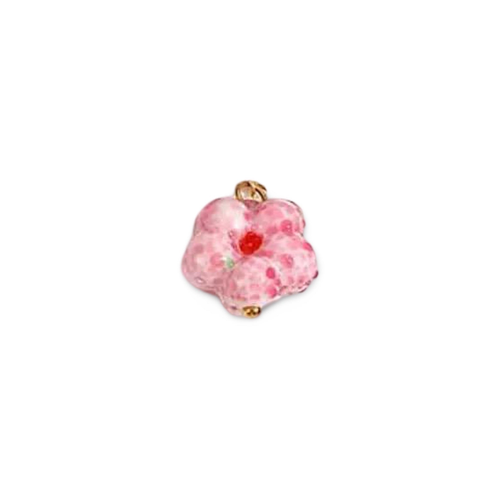 Roze Pop Bloem Charm