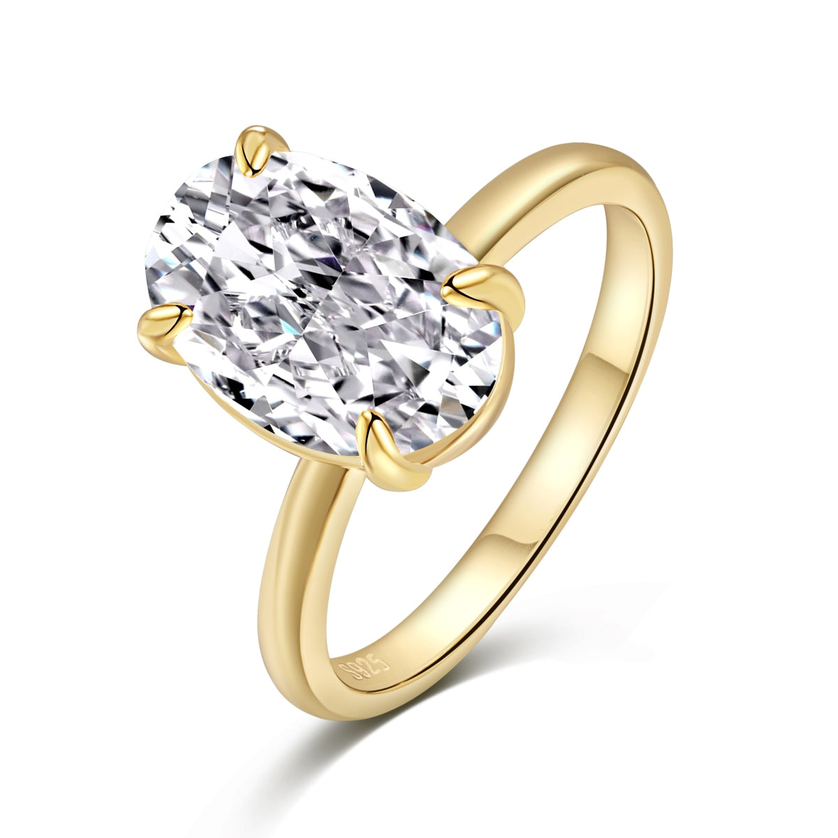 Oval Diamond Ring | 925 Sterling Silver