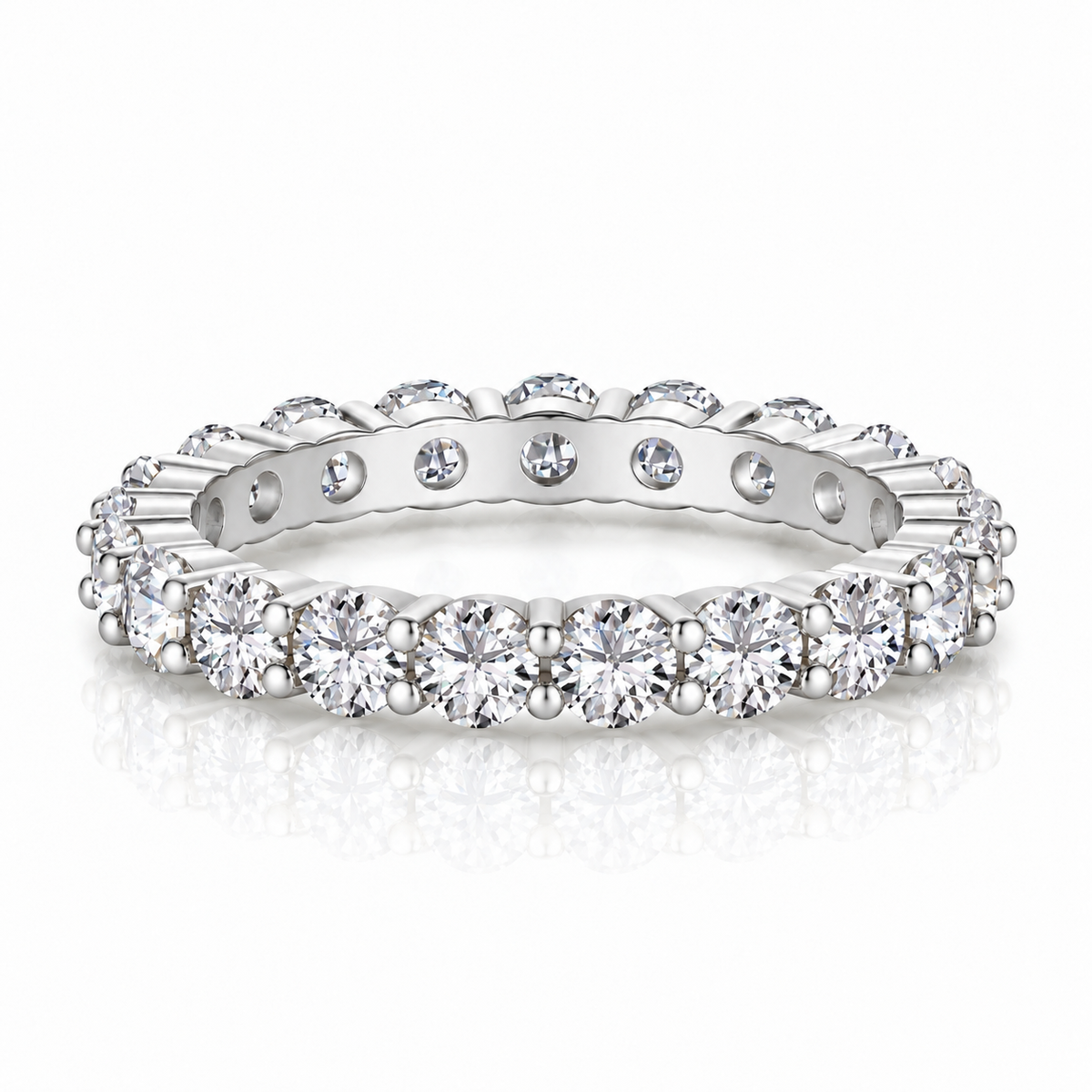 Celestia Eternity Ring with round-cut zirconia stones