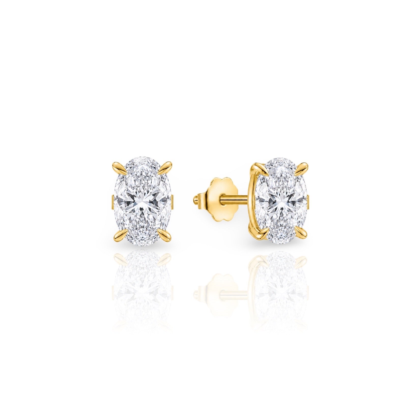 Oval Diamond Earrings | 925 Sterling Silver