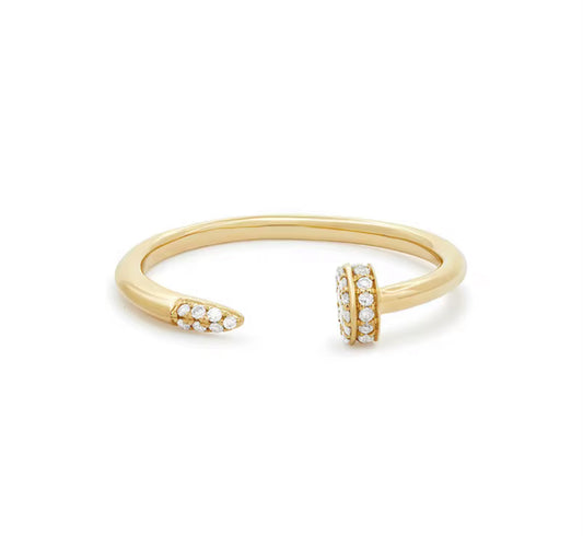 Gold Nail Ring | 925 Sterling Silver