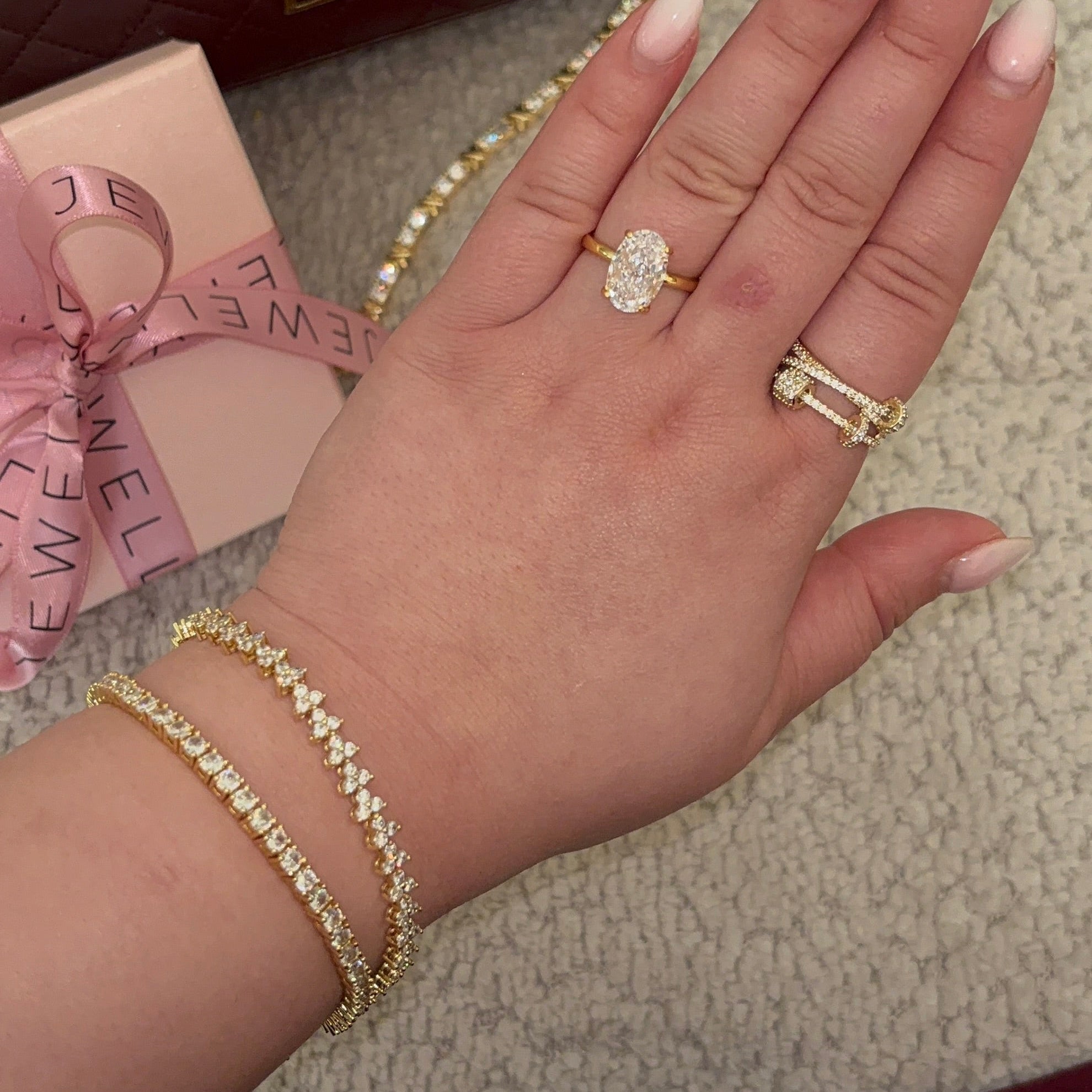 Ovale diamanten ring | 925 sterling zilver