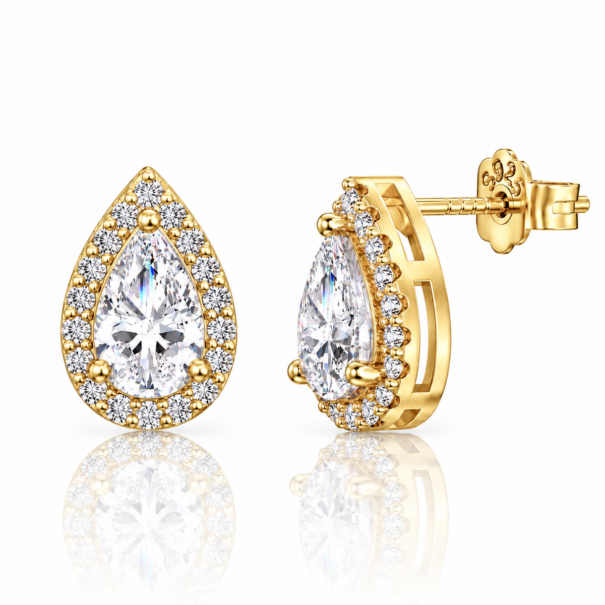Nayara Earrings with pear-cut zirconia stones in 925 sterling silver