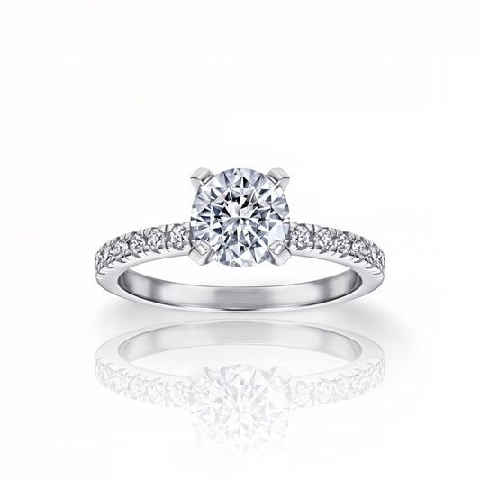 Silver Round Diamond Ring | 925 Sterling Silver