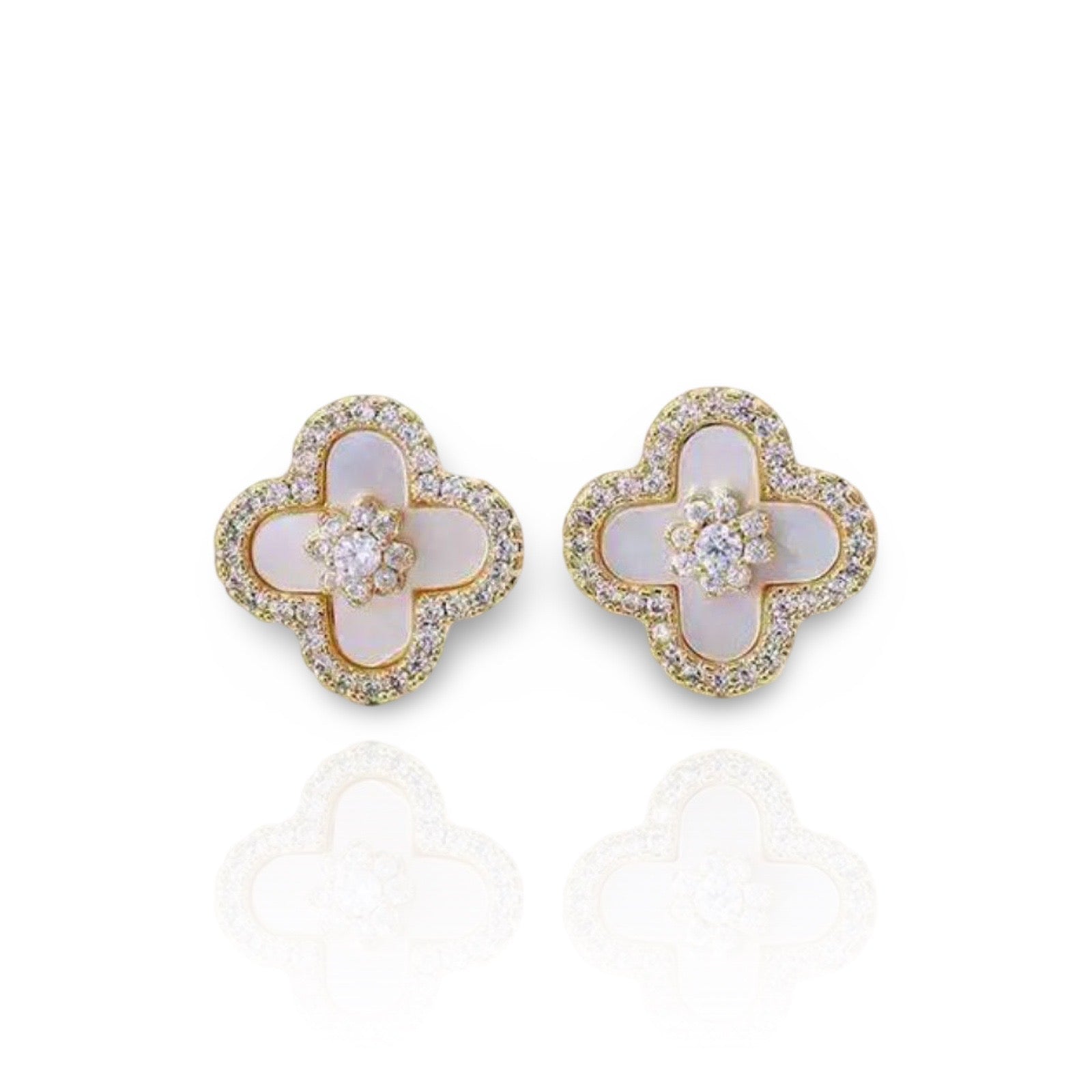 Diamanten Bloom oorbellen