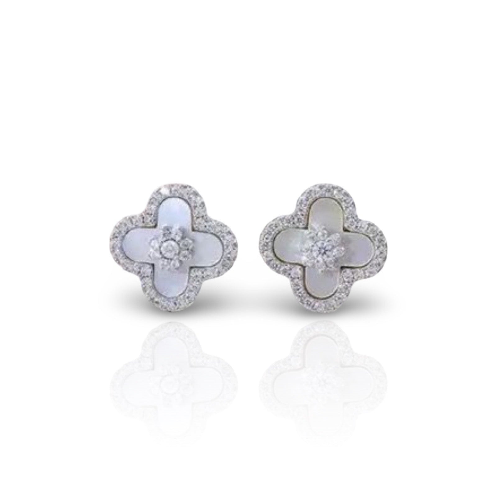 Diamanten Bloom oorbellen