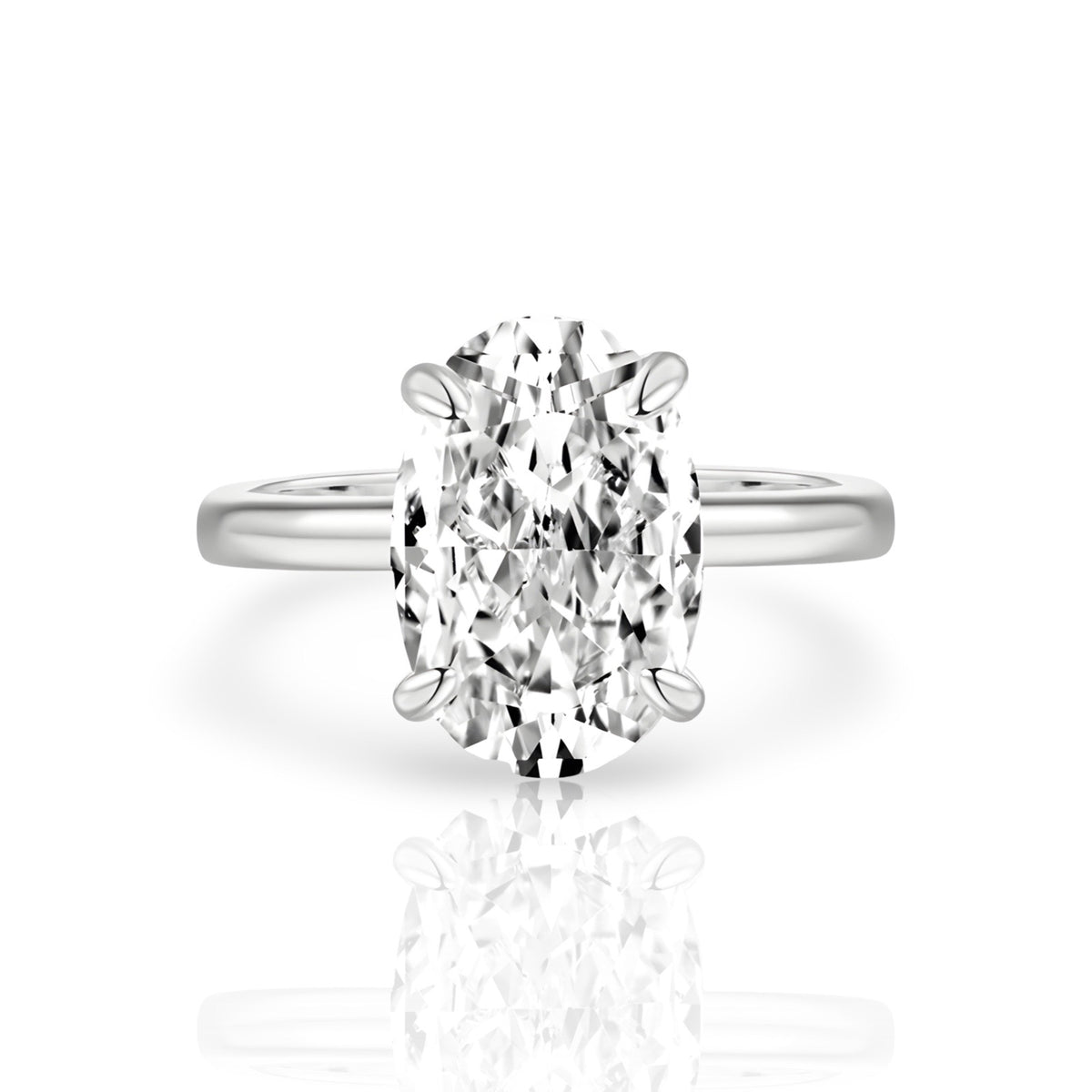 Ovale diamanten ring | 925 sterling zilver