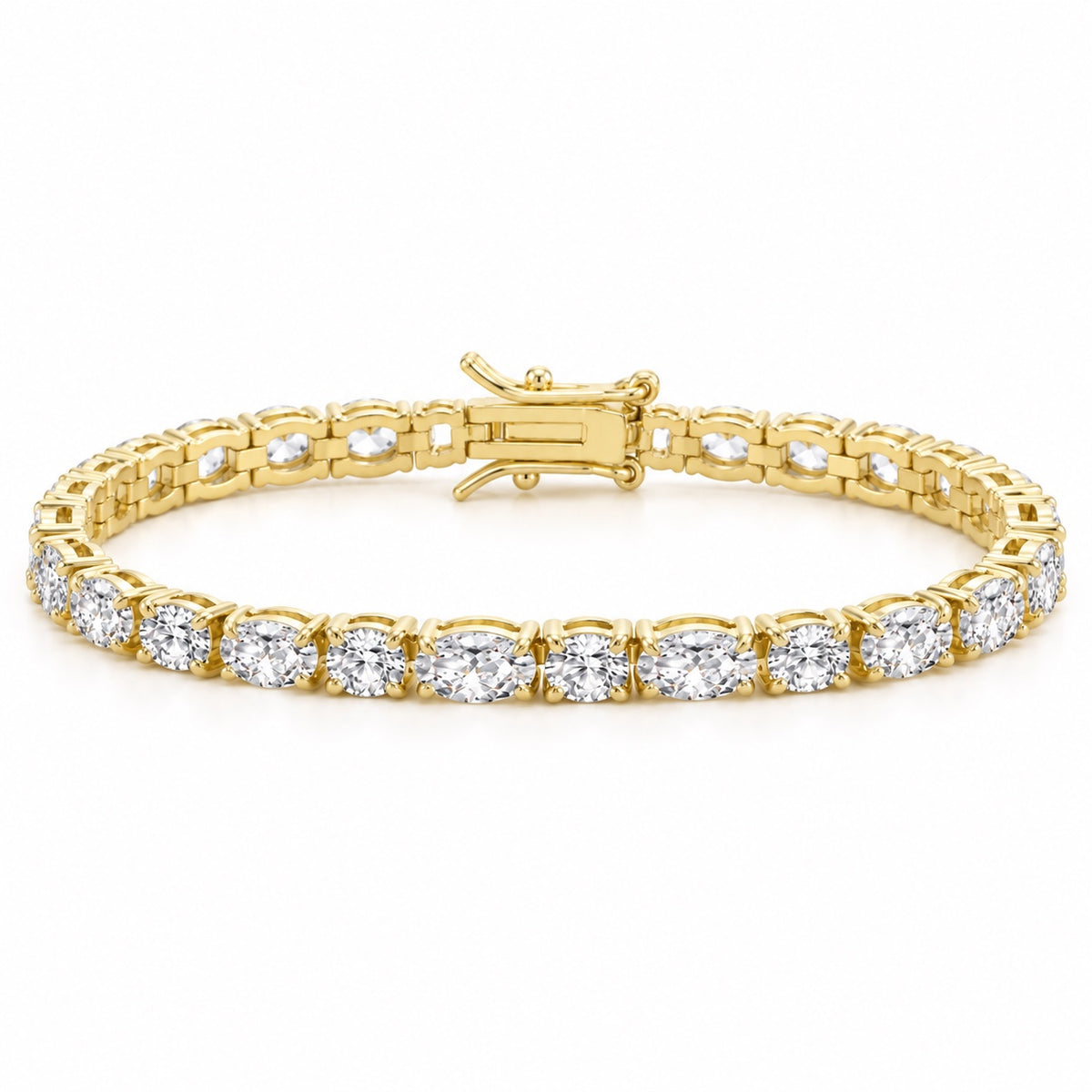 Alara Bracelet in Gold met ovale en ronde zirconia stenen