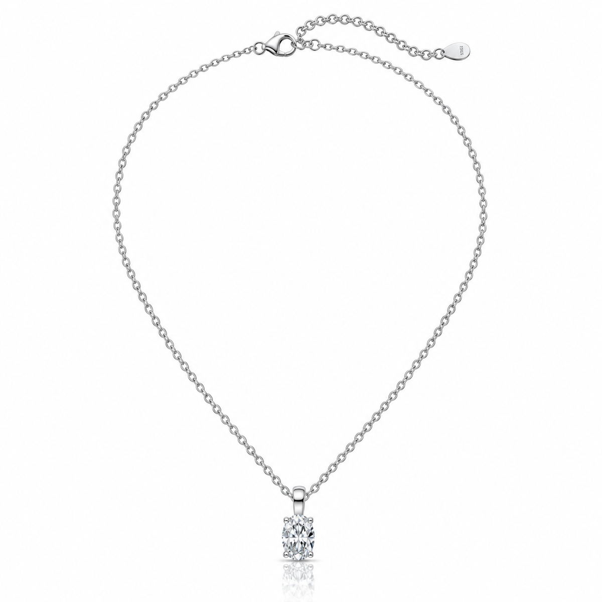 Elara Necklace in silver, full view