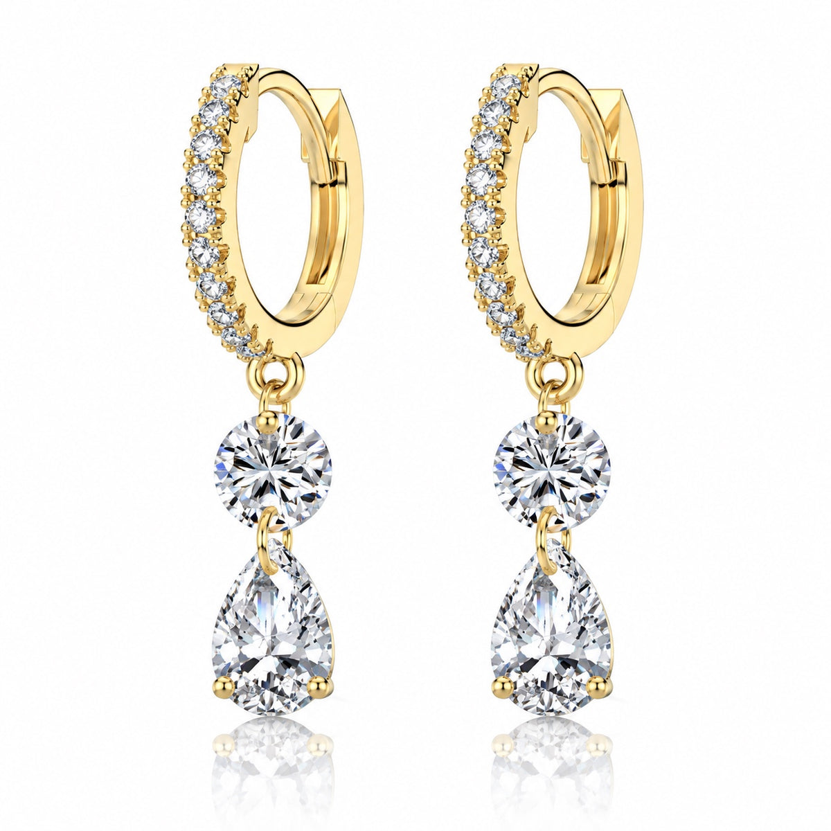 Lunessa Earrings in gold, front view