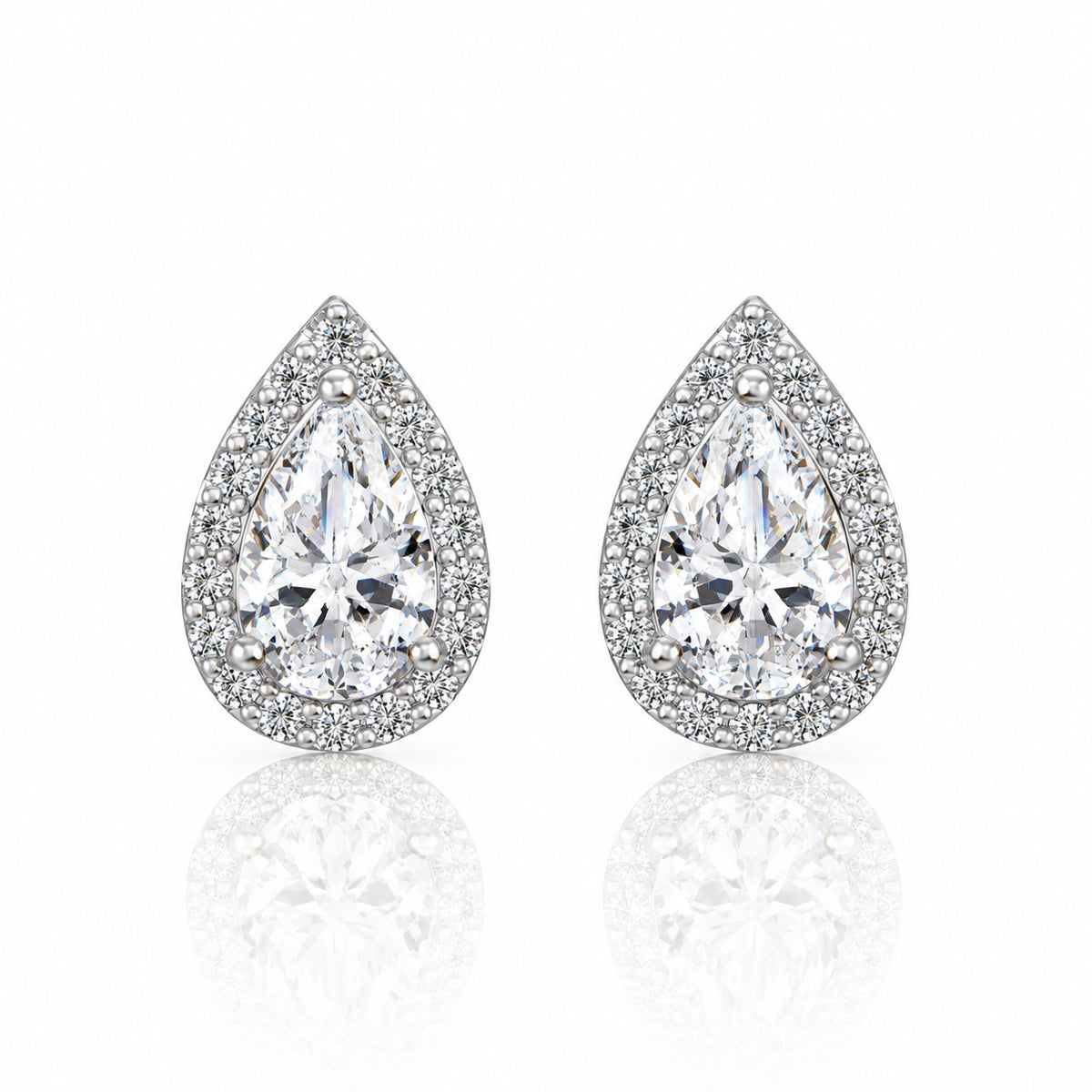 Nayara Earrings in silver, front view