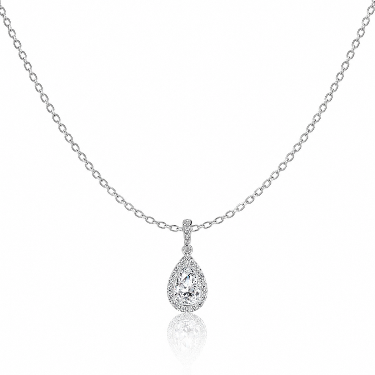 Nayara Necklace in silver, front view