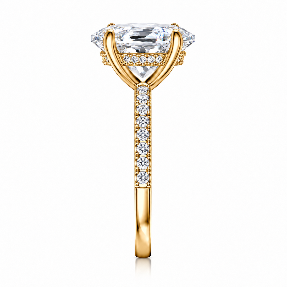 Soleira Ring in gold, side view